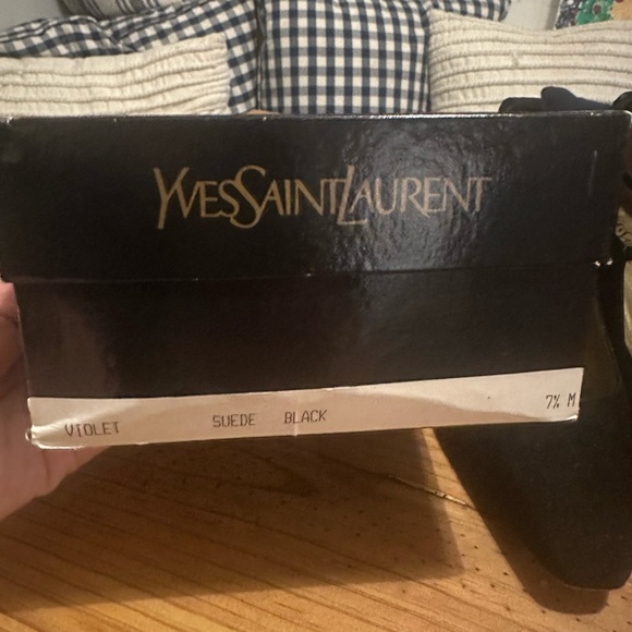 Yves Saint Laurent Black Vintage Suede Pumps - Picture 10 of 12
